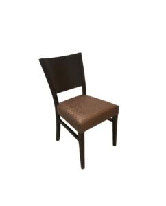 silla comedor outlet tapizada marron bronce madera negra